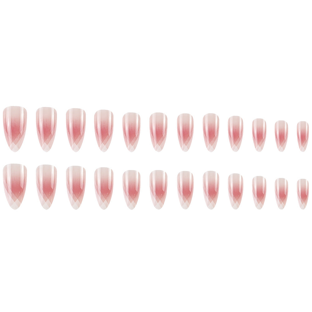 Pink and White Gradient Press-On Nails – Long Stiletto French Tip Acrylic Nail Set