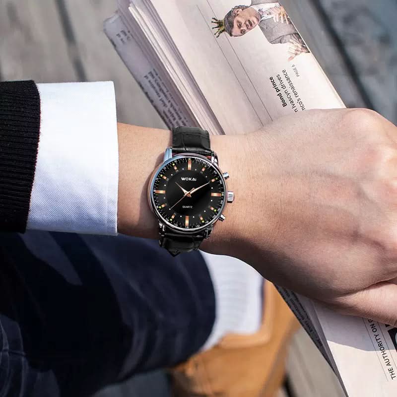 Black Quartz Business Sports Watch