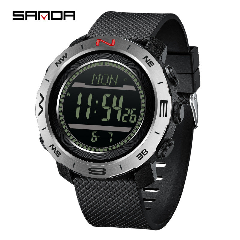 SANDA Outdoor Sports Digital Watch – Waterproof Compass & Smart Features