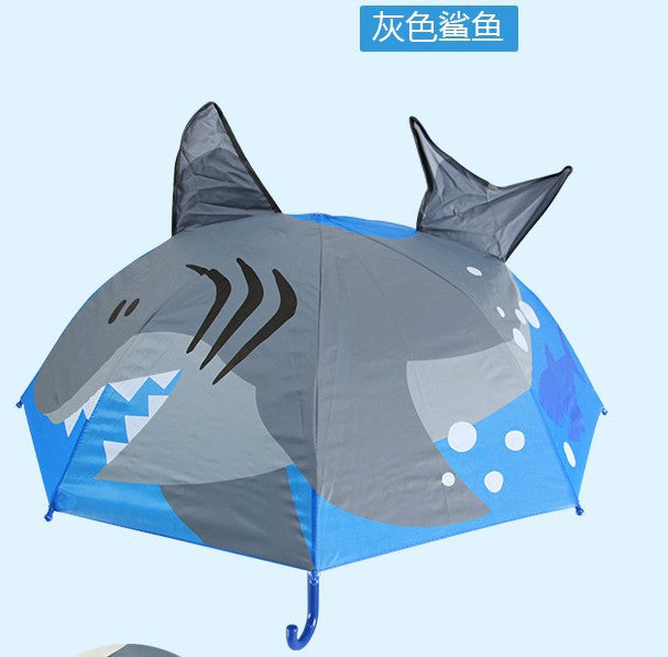 Kids Cartoon Umbrella with 3D Ears – Ultra-Light Fiberglass, Ages 2–7