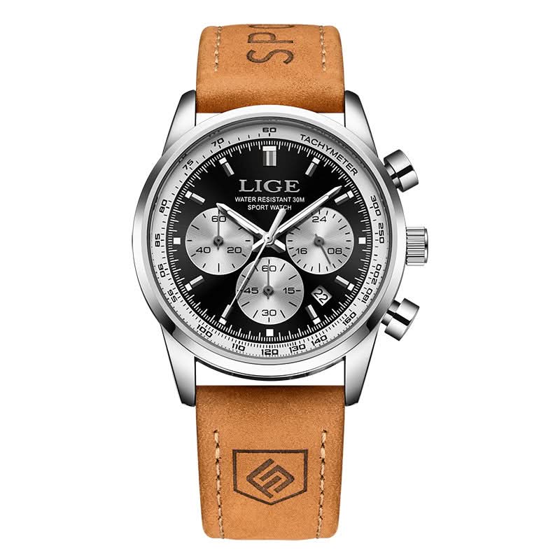 Men’s Luxury Business Quartz Watch – 3-Dial Chronograph