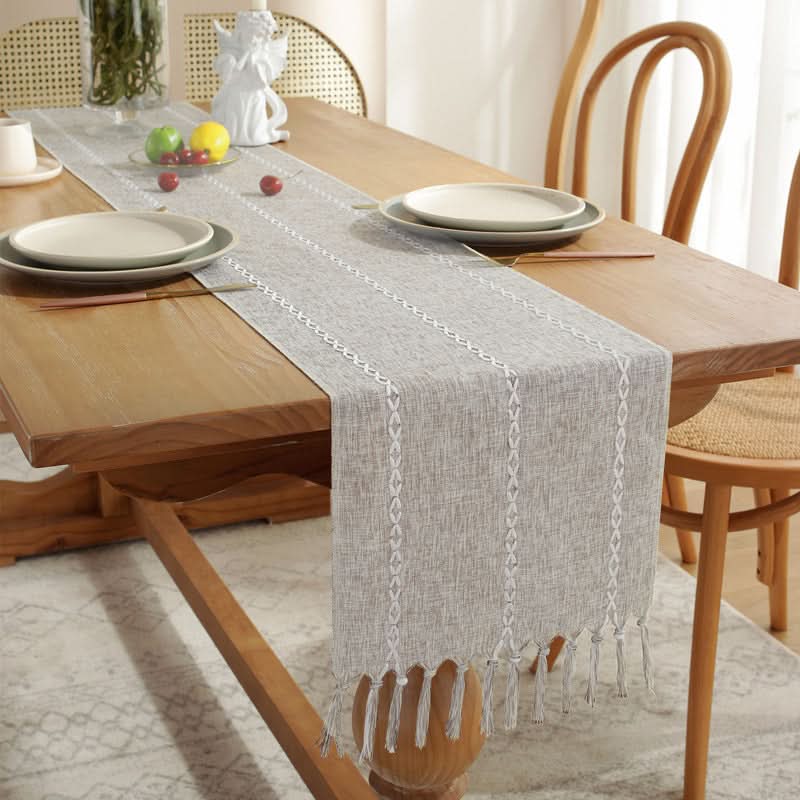 Table Flag Cotton & Linen Table Cloth – Handmade with Tassels