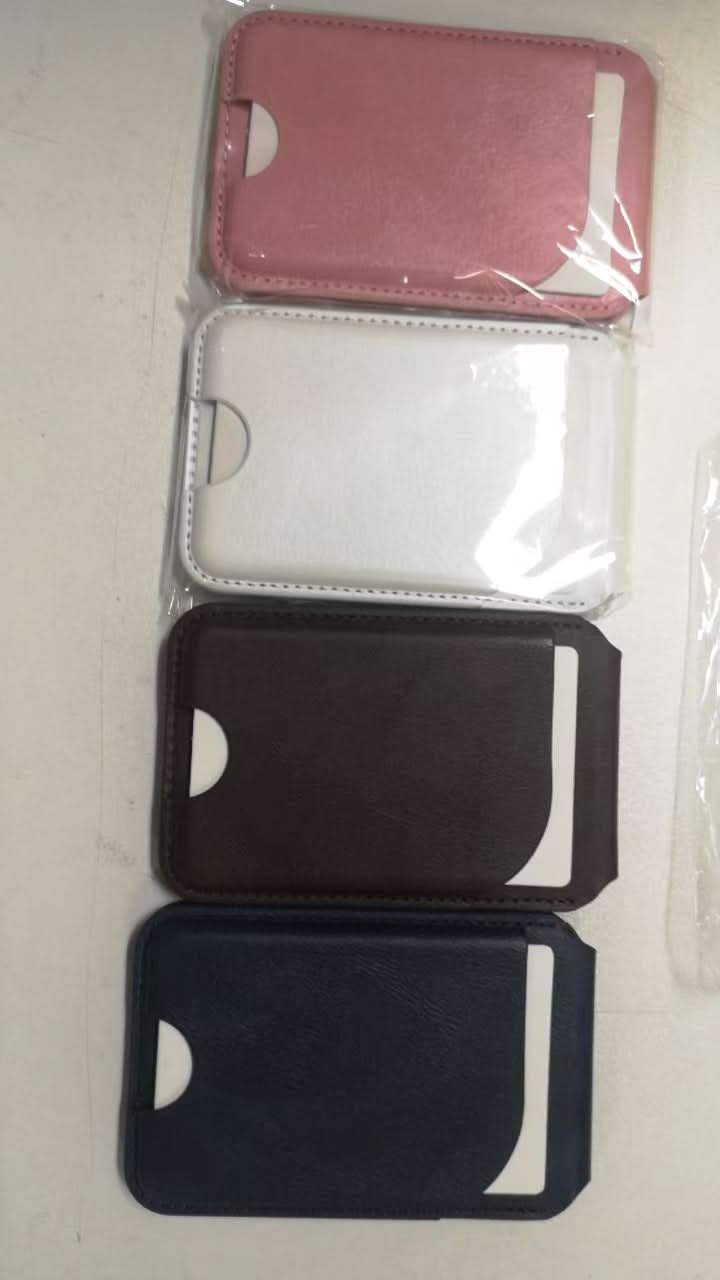 MagSafe Leather Card Holder with Metal Stand – Anti-Magnetic Wallet