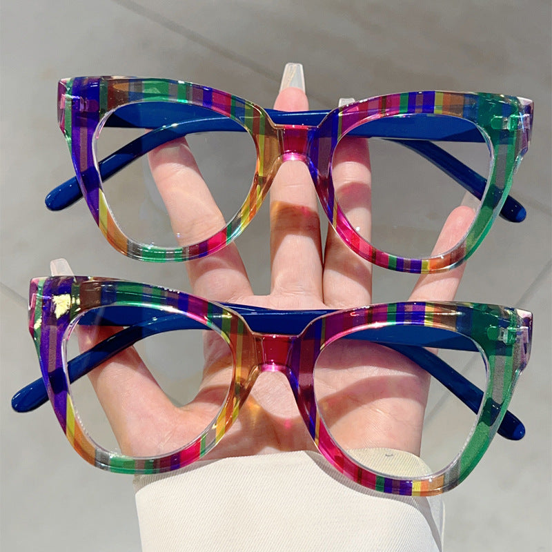Rainbow Color Anti-Blue Light Glasses – Fashion Full-Frame Eyewear for Adults