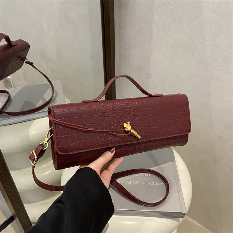 Classic PU Shoulder Bag – Trendy Small Square Bag for Women with Thread Detail
