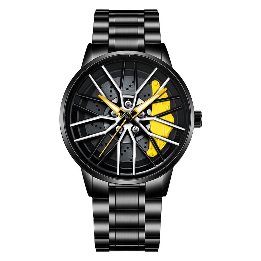 Men's Wheel-Style Waterproof Quartz Watch-Rotatable
