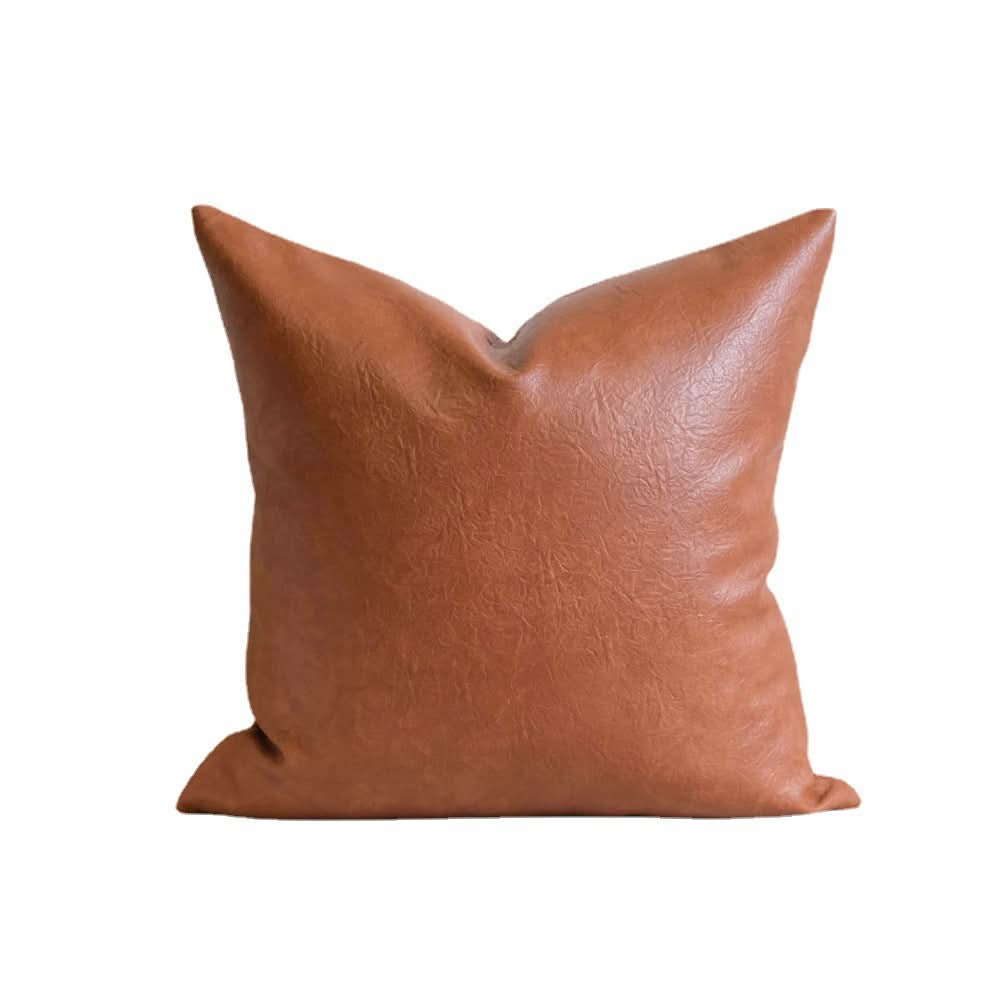 Modern Pleated Imitation Leather Pillowcase - Simple & Elegant