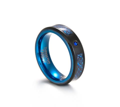 Men's Dragon Titanium Steel Ring with Zircon