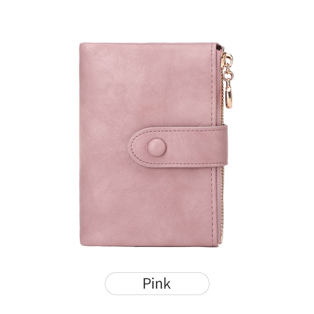 Women's Double Zipper Trifold Wallet – Multi-Card Slot Wallet