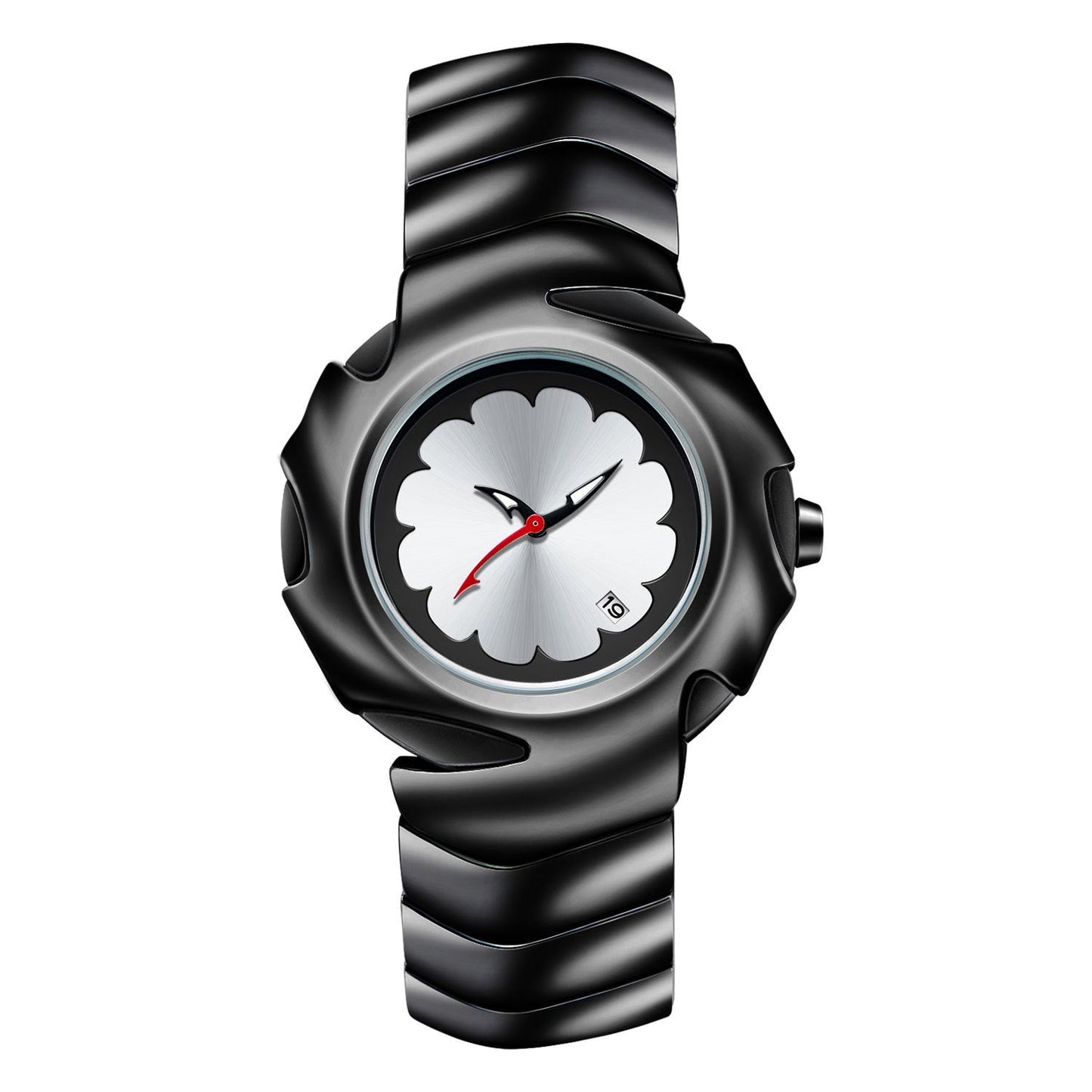 Blade Design Waterproof Men’s Quartz Watch – 50M Black Alloy Strap Timepiece