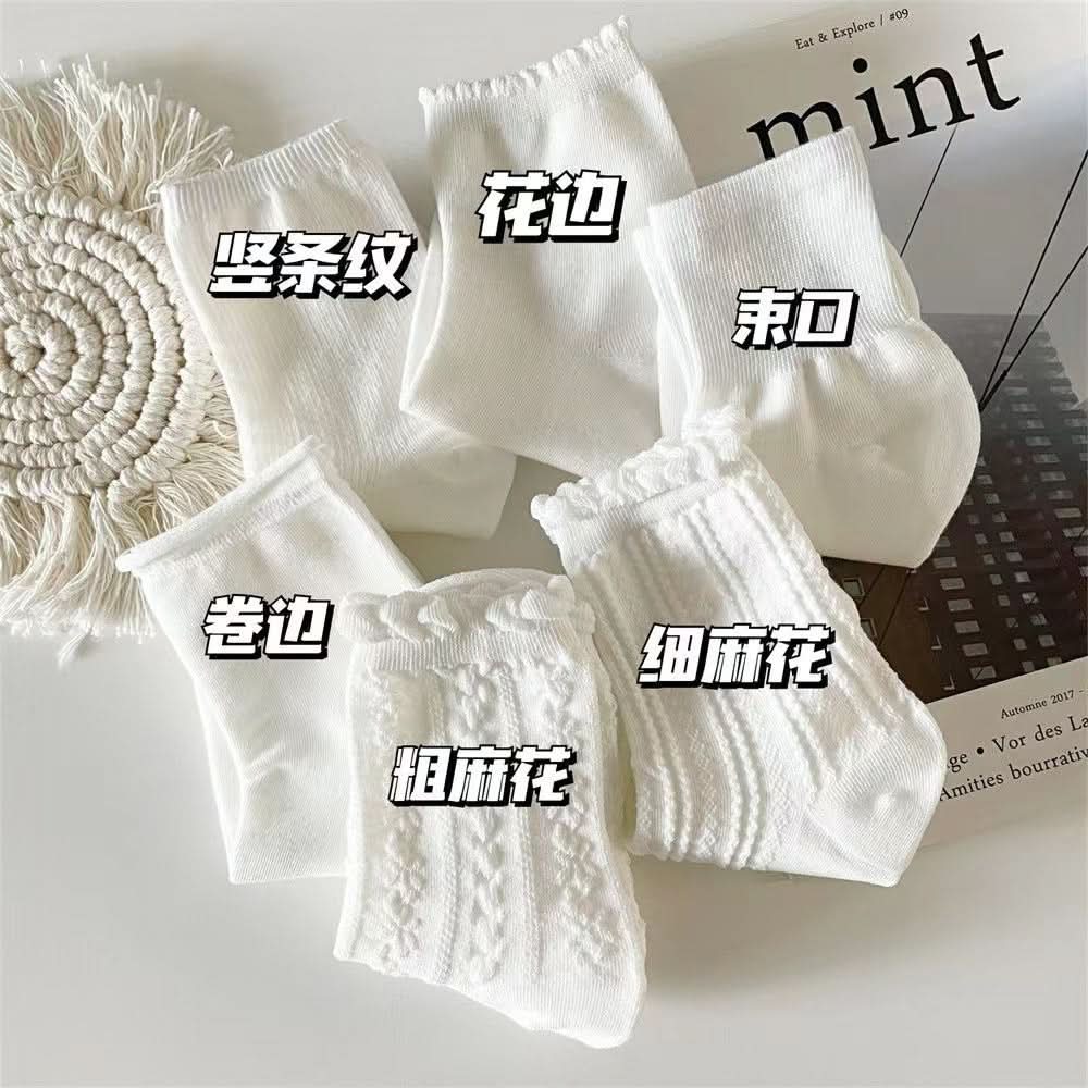 Pack of 6 Retro Mid-Tube Socks for Women