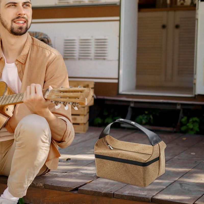 Wood Grain Leather Multipurpose Storage Bag