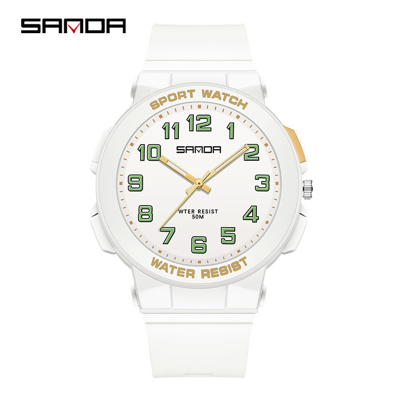 Sanda Luminous Waterproof Sports Watch – Analog Quartz Watch for Students & Youth
