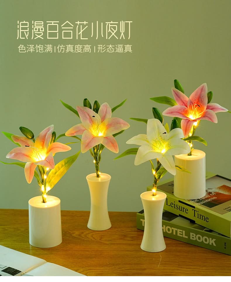Set of 2 Lily Bouquet Night Lights – Mood Lighting