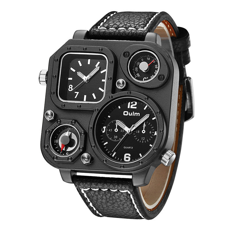OULM 1169 Oversize Square Watch two time quartz watch for Men