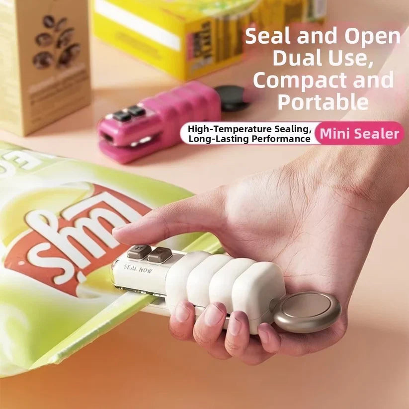 Cute Mini Bag Sealer – Rechargeable Hand-Press Heat Sealing Clip for Snack & Plastic Bags