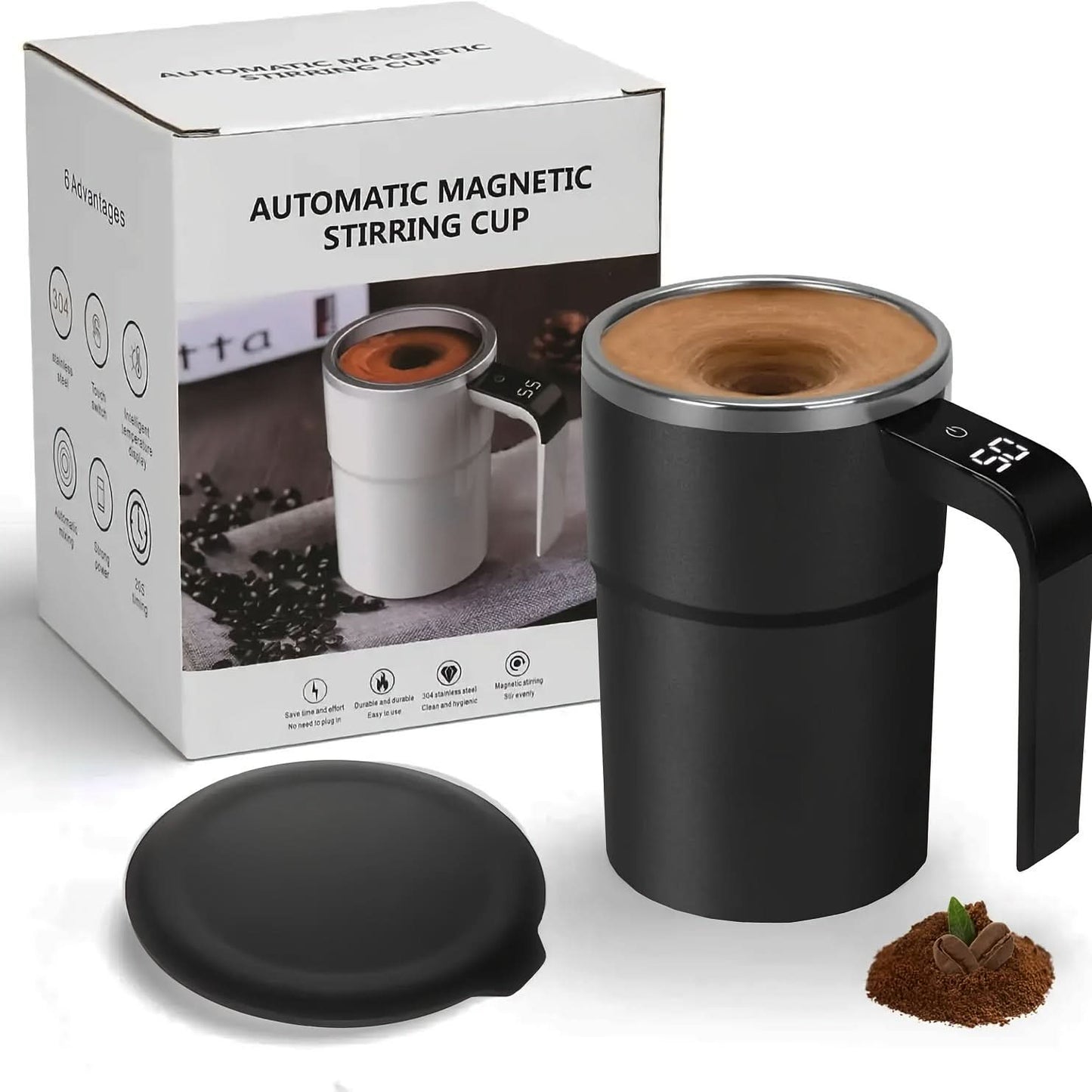 Automatic Stirring Coffee Mug, USB Rechargeable 304 Stainless Steel Cup