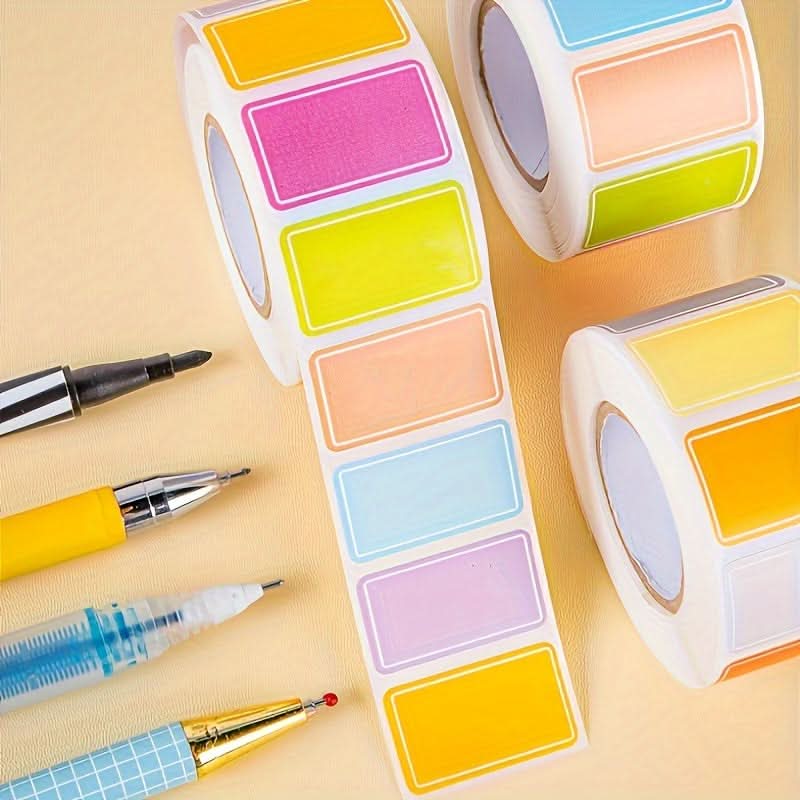 250 Colorful Self-Adhesive Labels – Durable Paper Stickers for Baby Organization
