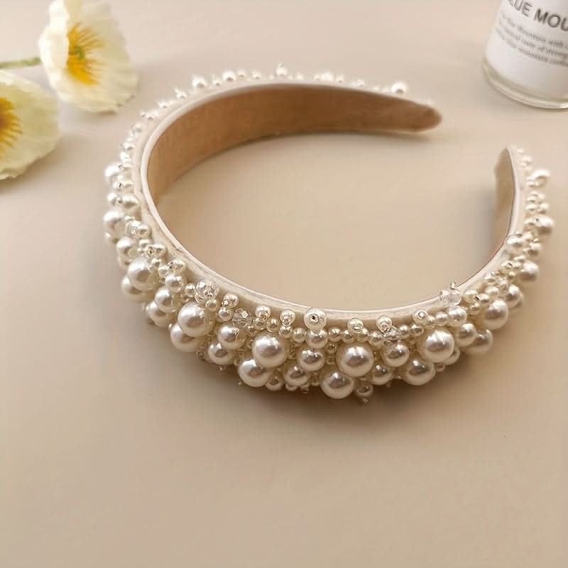 Faux Pearl Crystal Headband for Women