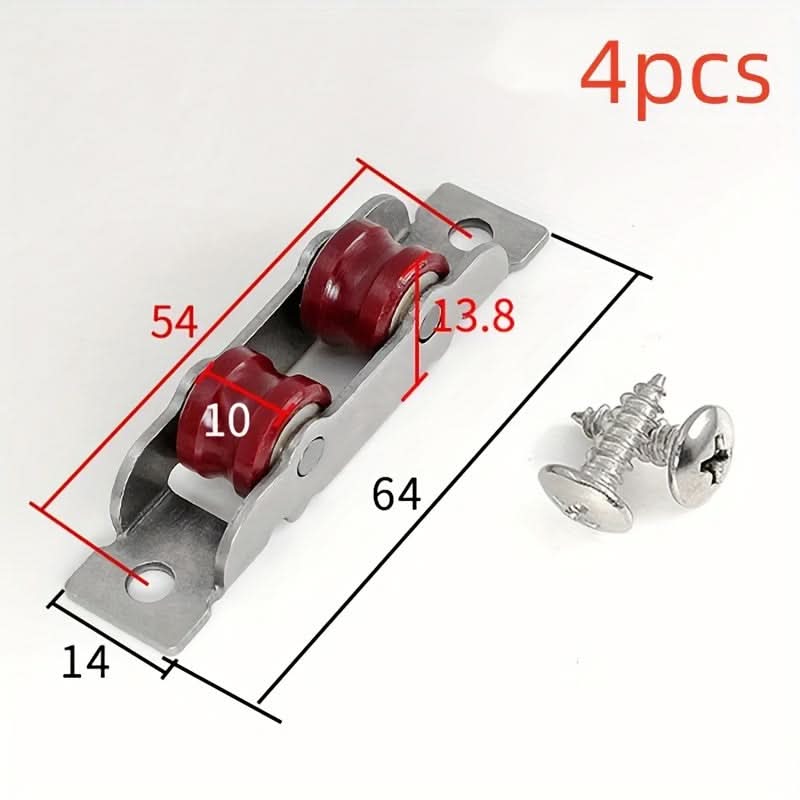 4-Pack Stainless Steel Sliding Door Nylon Pulley Rollers