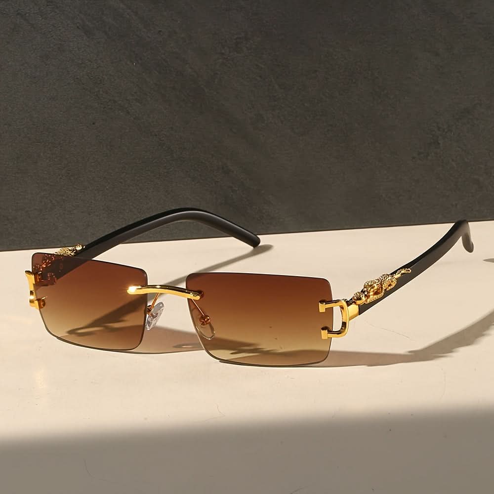 Timeless Retro Square Metal Rimless Glasses – Chic & Versatile Eyewear