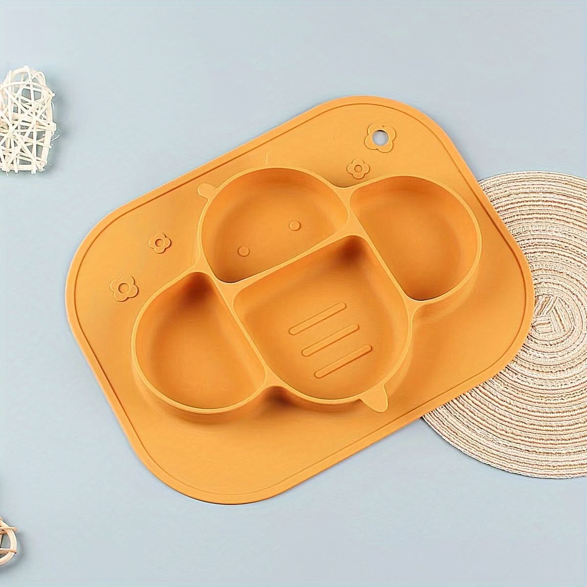 Food-Grade Bee Silicone Kids Dinner Plate