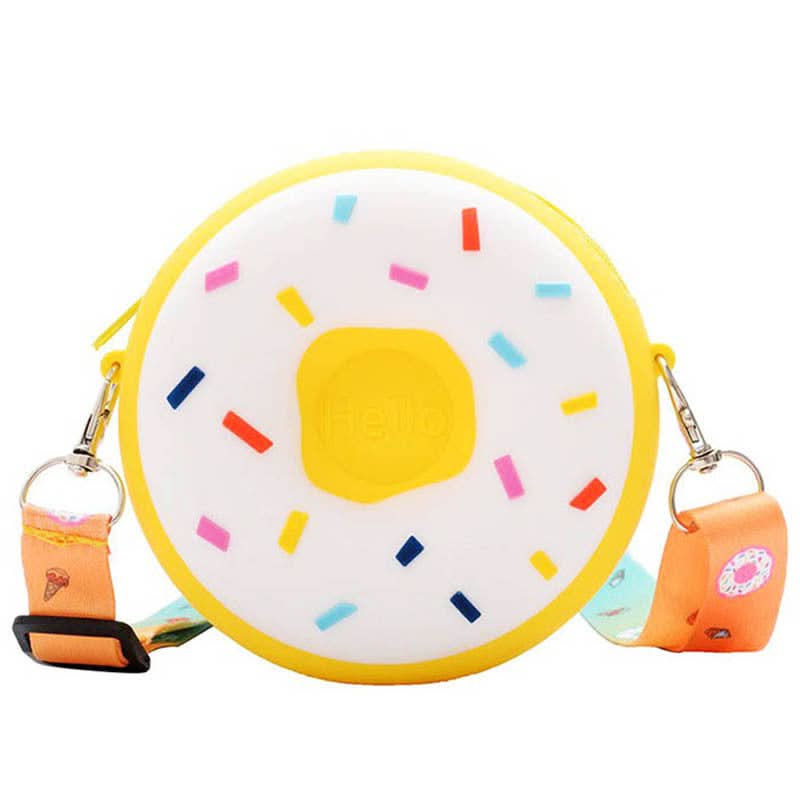 Donut-Shaped Girls' Coin Purse Shoulder Bag