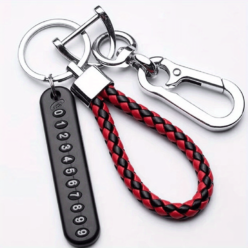 Anti-Loss Car Key Chain with Phone Number