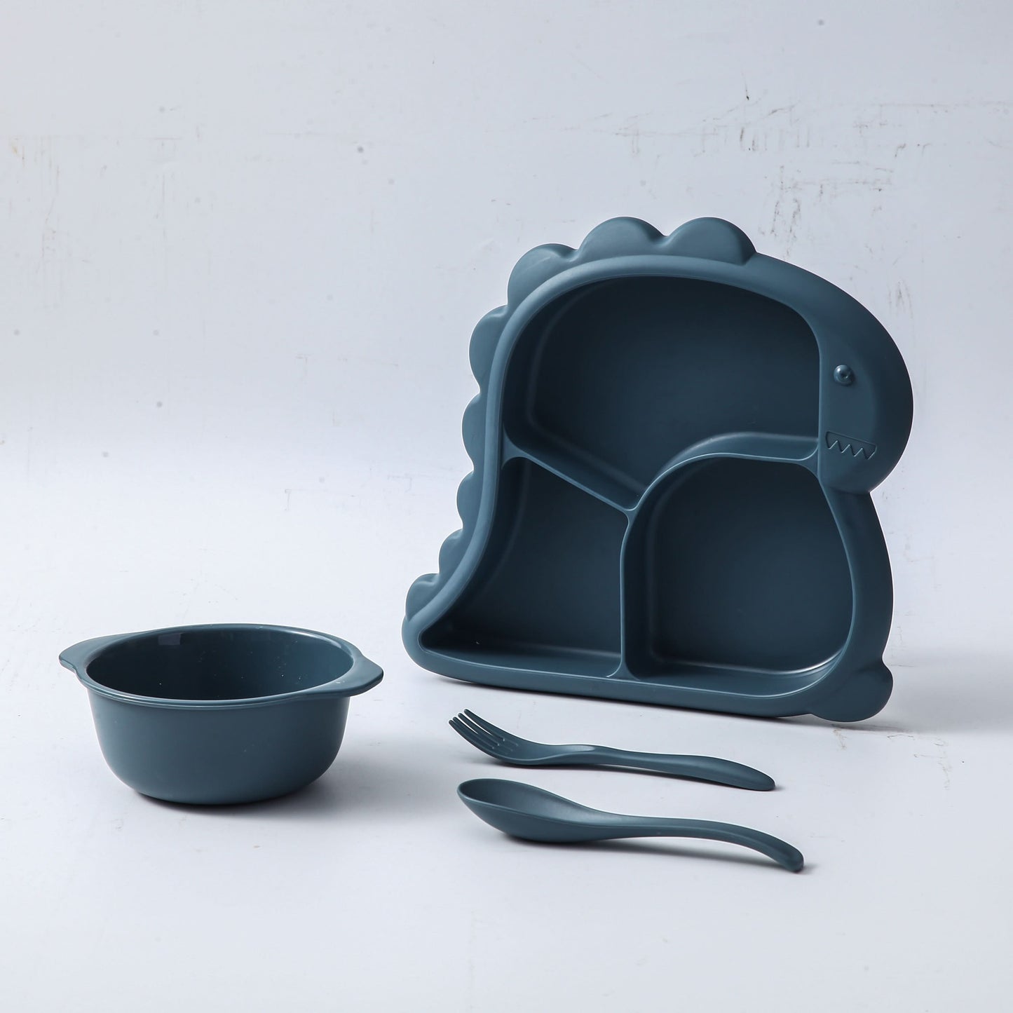 Dinosaur-Shaped Kids Dinnerware Set -Plastic Plate, Combo Pack