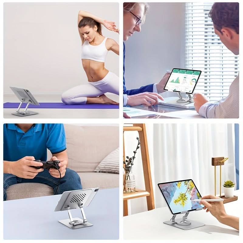 Adjustable Aluminum Tablet Stand with 360° Rotation