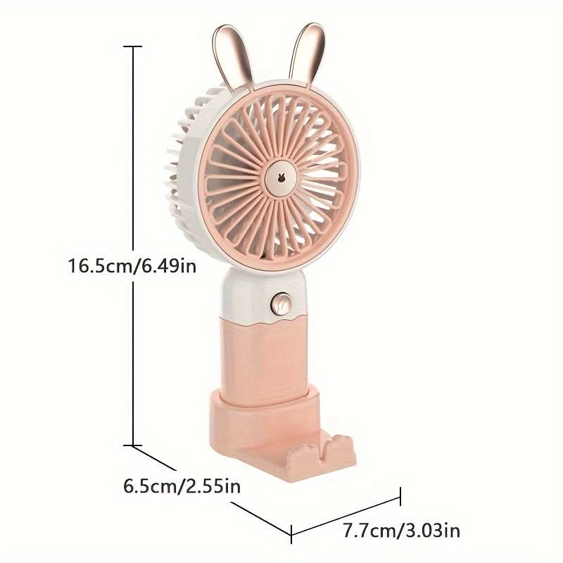 Cute Portable Handheld Mini Fan – Battery-Operated