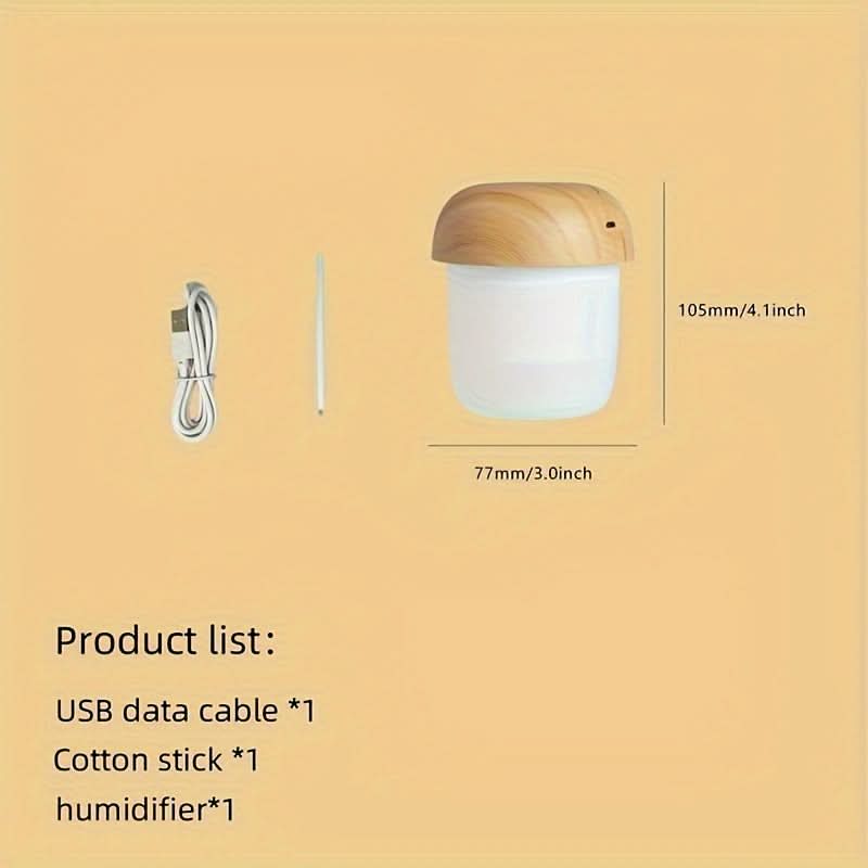 Wood Grain USB Mushroom Air Humidifier