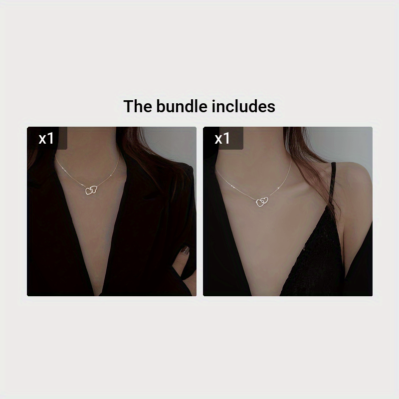Double Heart Pendant Necklace – Minimalist Chic