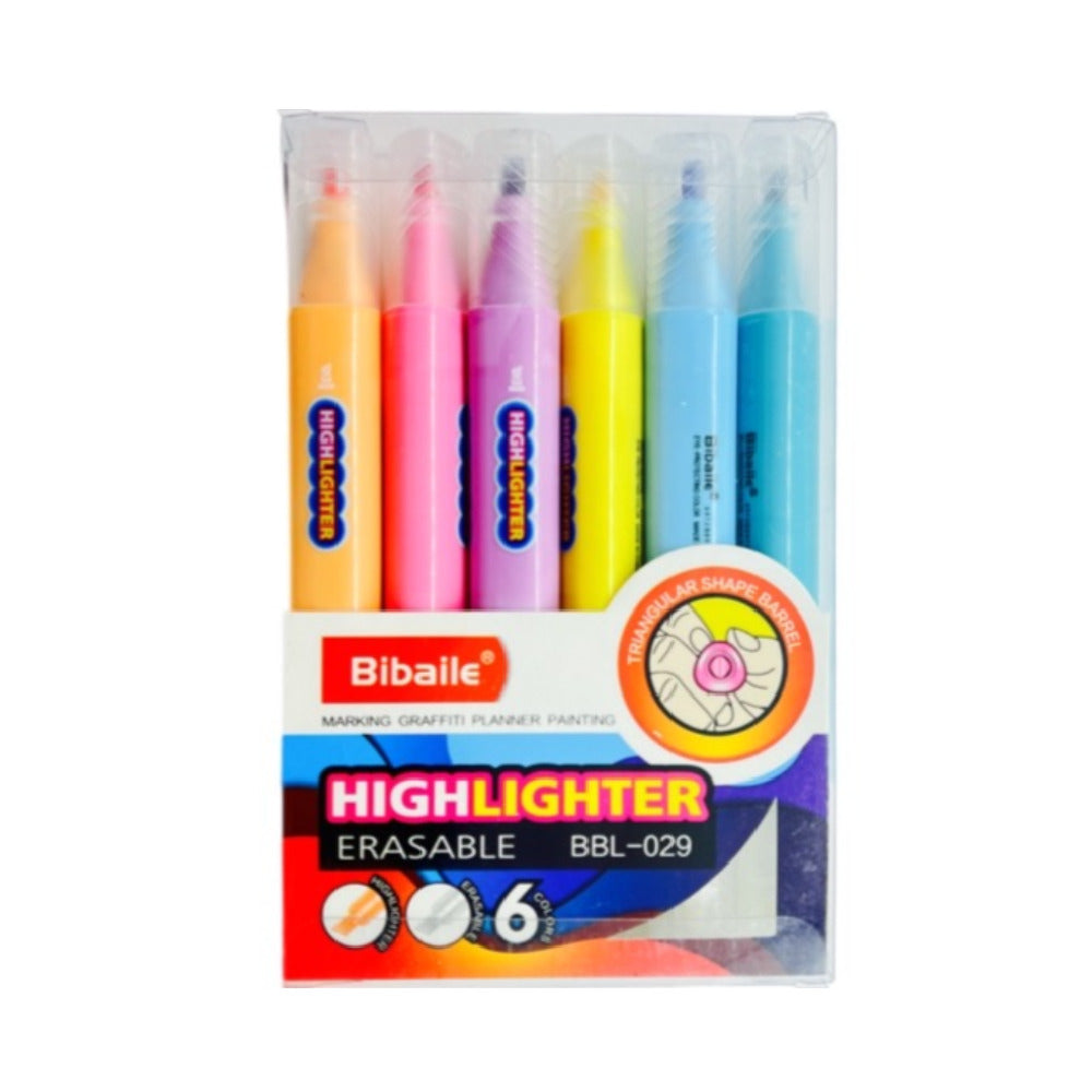 Bibaile 6 Color Marking Graffiti Planner Painting Erasable Highlighter