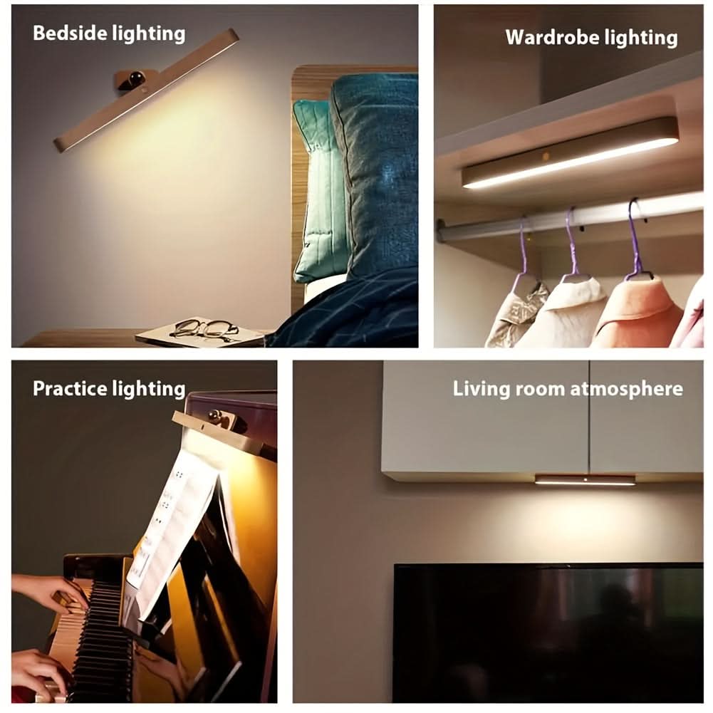 Rechargeable LED Mirror Light with Wooden Finish