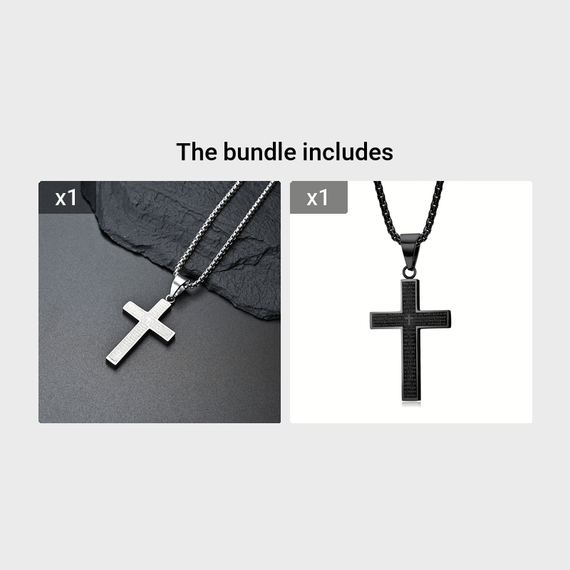 Multi-Color Titanium Steel Cross Pendant Necklace
