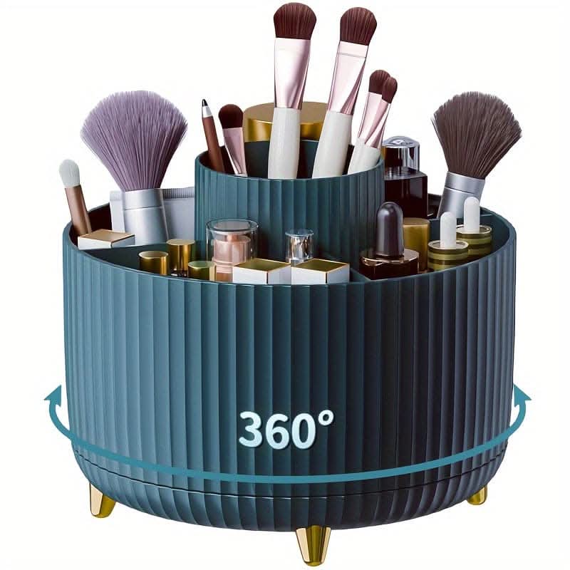 360° Rotating Makeup Organizer with 5 Compartments
