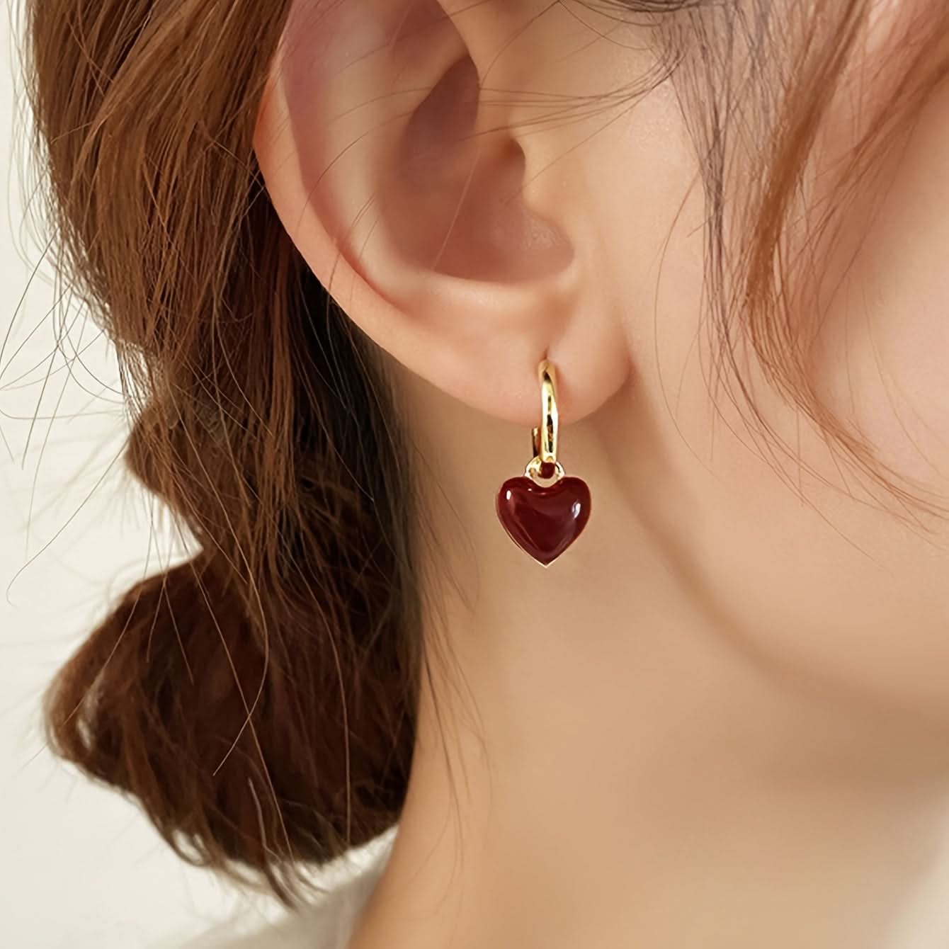 Vintage Elegance Copper Heart Drop Earrings