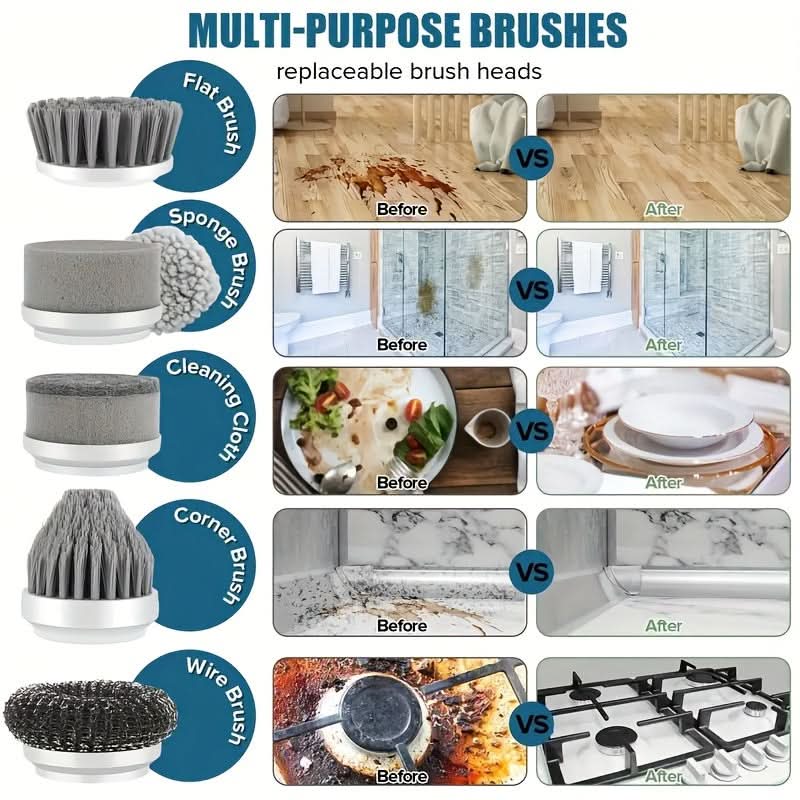Portable Handheld Electric Cleaning Brush Set