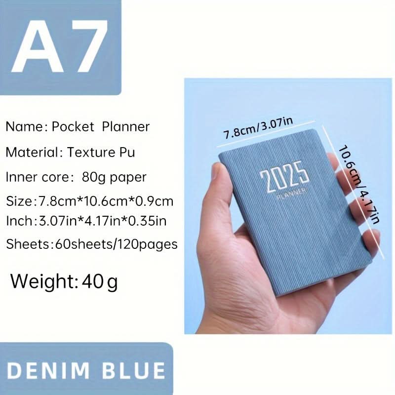 5-Pack 2025 Mini Pocket Planners – A7 Faux Leather