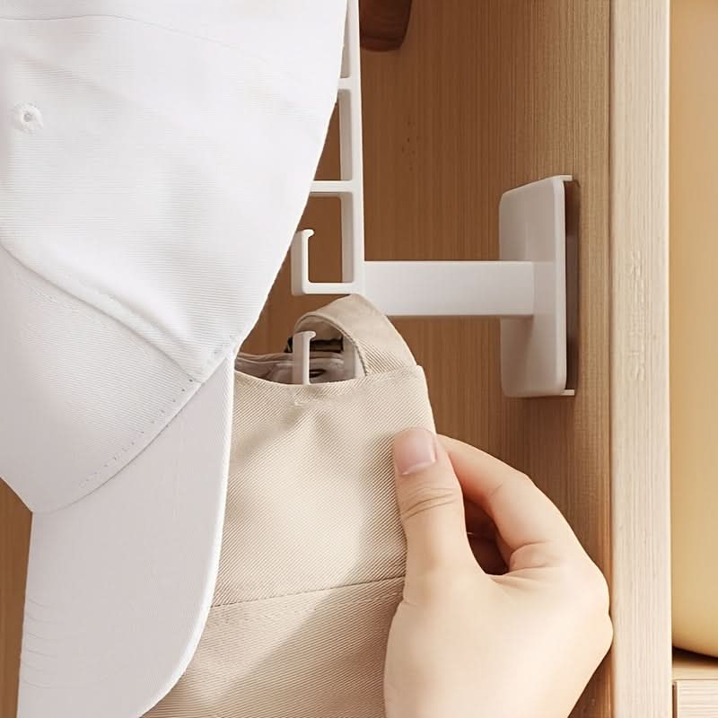 Wall-Mounted Hat Organizer Rack with 6 Hooks