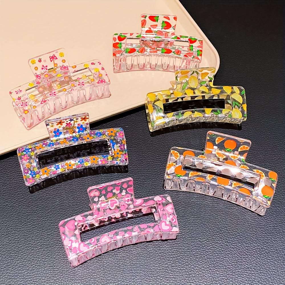 6-Piece Square Hair Clip Set for Women – Minimalist, Strong Hold