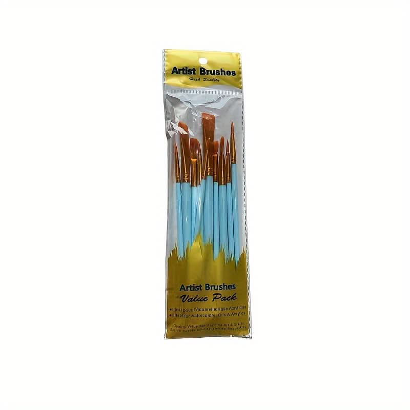 10-Piece Pearlescent Paint Brush Set for Artists