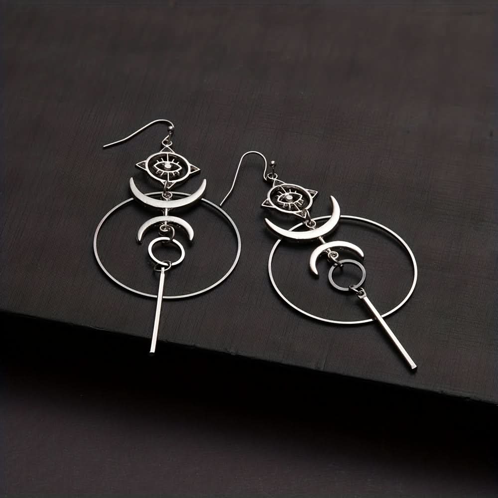 Retro Devil's Eye Geometric Dangler Earrings – Punk Jewelry