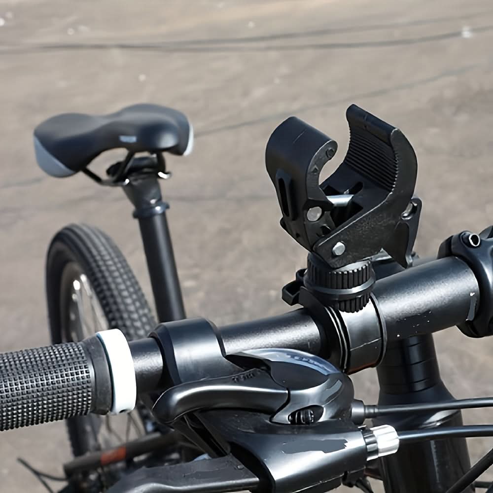 360° Rotating Bicycle Light Mount – Adjustable Waterproof Bike Frame Holder