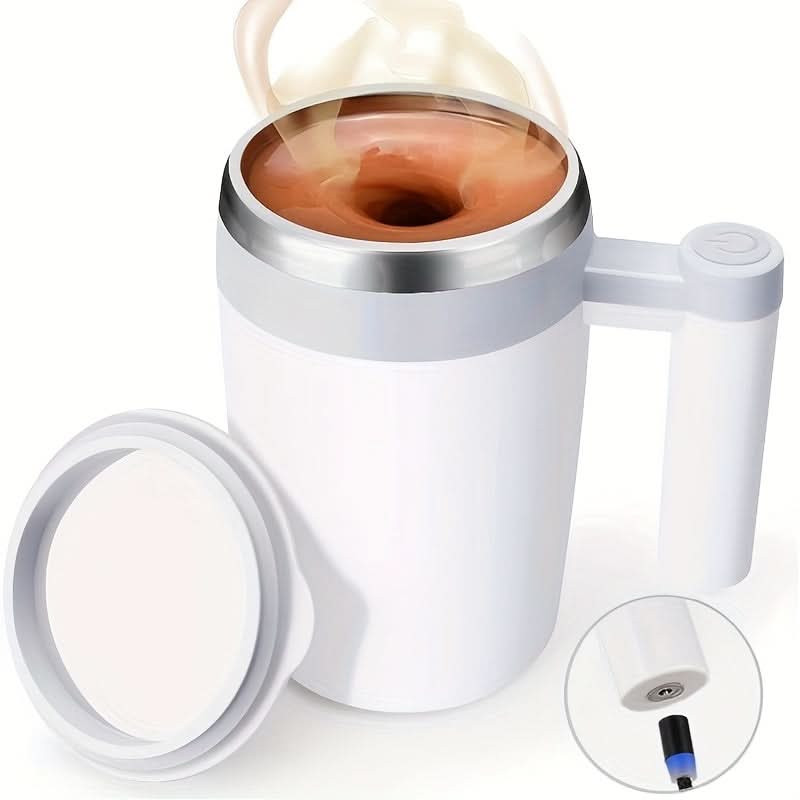 14oz Rechargeable Magnetic Self-Stirring Mug – Automatic Mixing Cup for Milk,