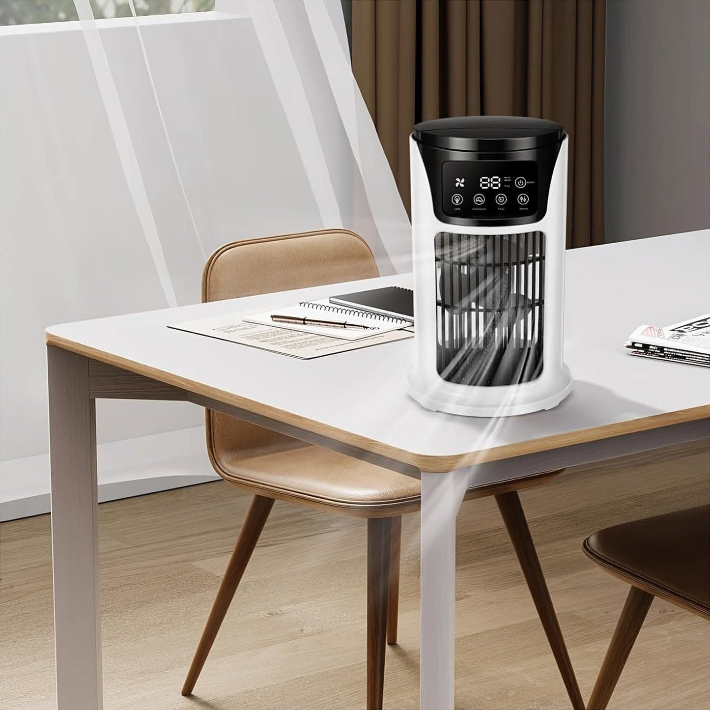 3-In-1 Portable Air Conditioner, Humidifier & Fan with Atmosphere Light