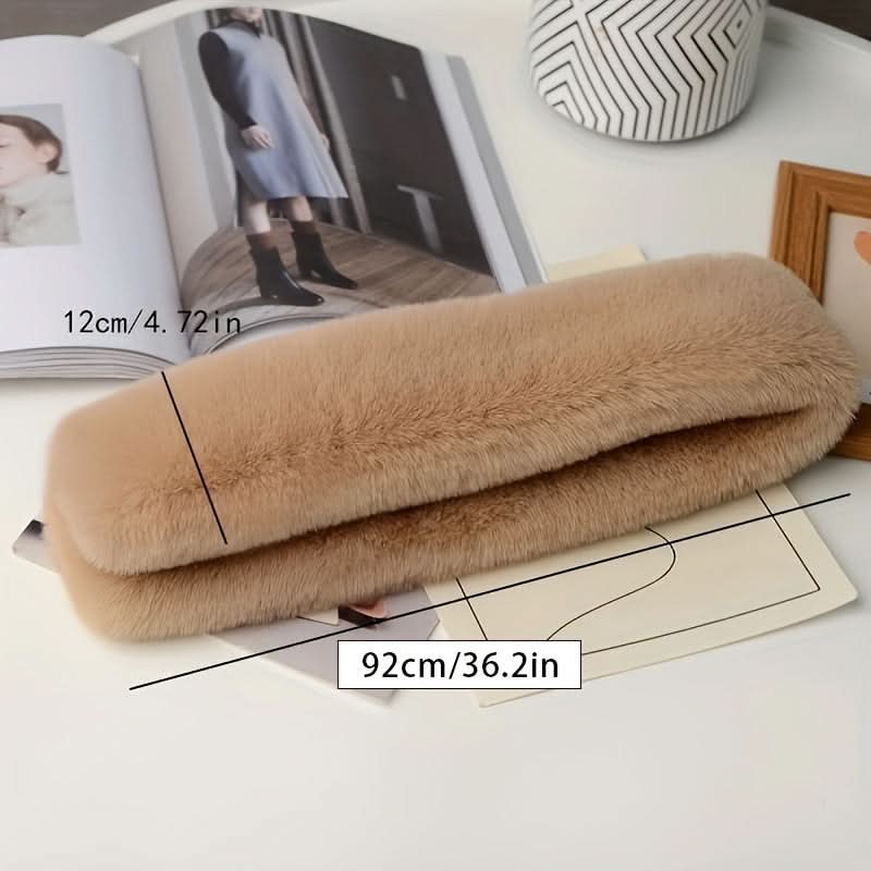 Men's Plush Faux Fur Scarf - Warm & Soft