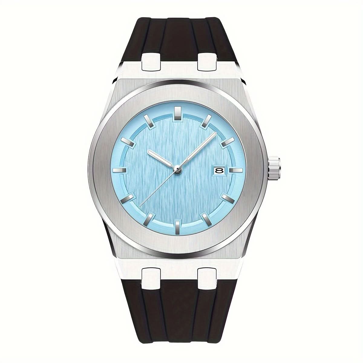 Men’s Business Sport Watch – Silicone Strap, Large Dial, Quartz Analog