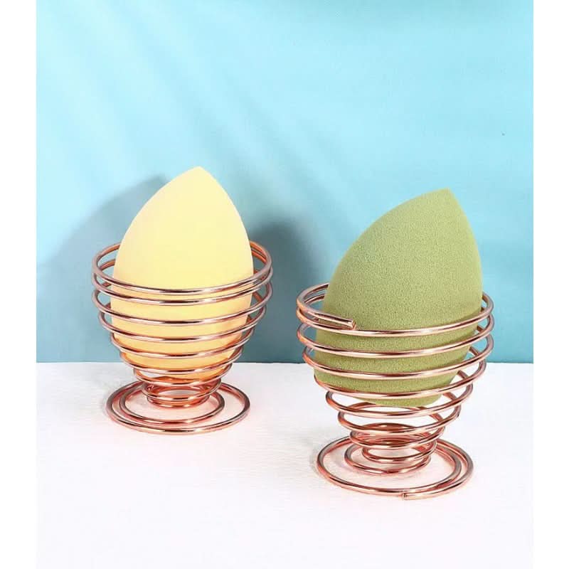 Elegant Rose Gold Stainless Steel Makeup Sponge Holder